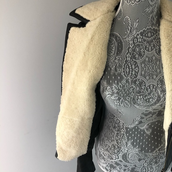 Joie Leather & Shearling Jacket (Ailey e) - Picture 12 of 14